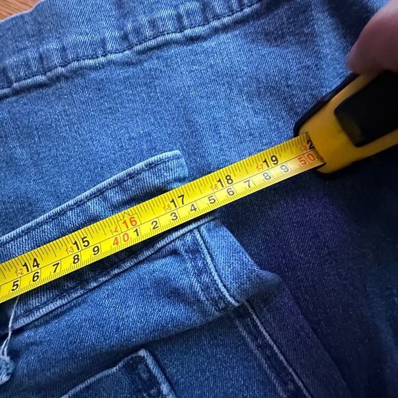 Extra High-Rise Wide Leg Blue Denim Jeans Boho Retro Size 14 - Picture 3 of 8